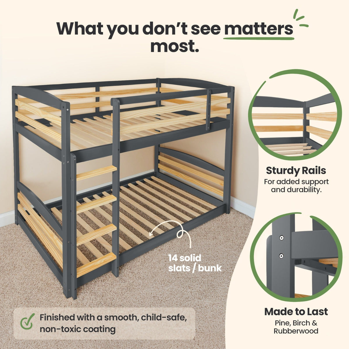 Solid Wood Kids Bunk Bed by Ocodile.com