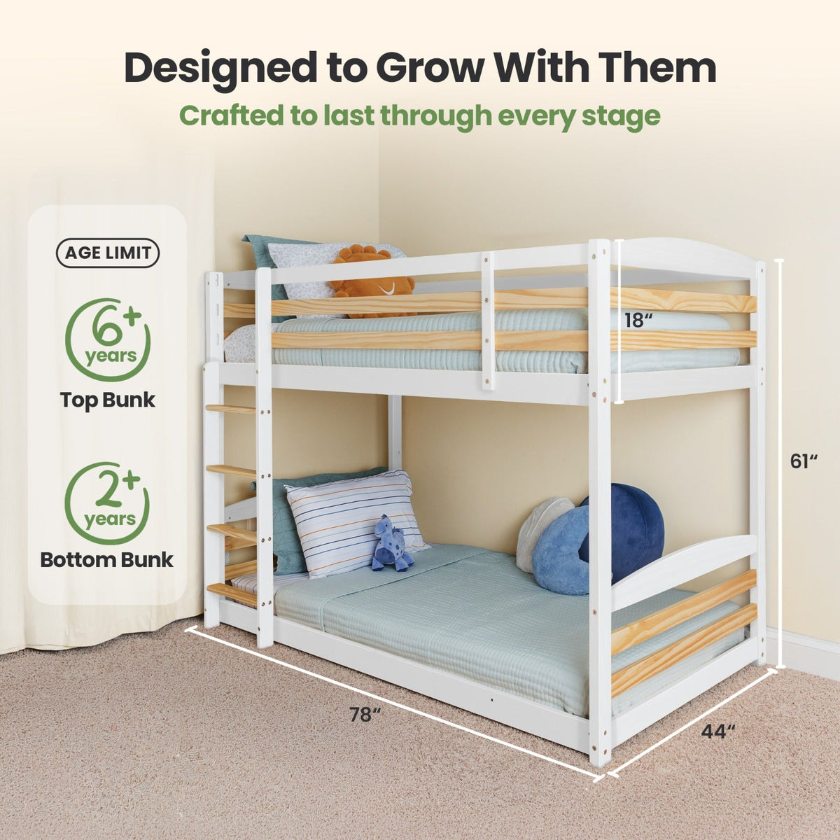 Solid Wood Kids Bunk Bed by Ocodile.com