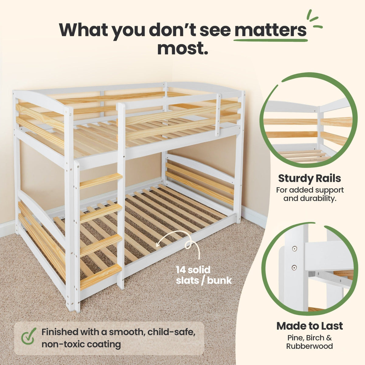 Solid Wood Kids Bunk Bed by Ocodile.com