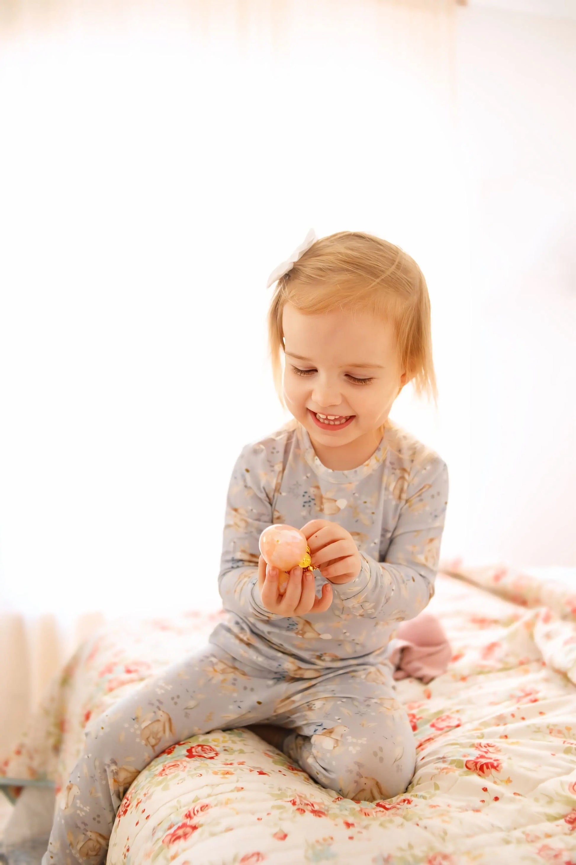 Little Joy Co. Bunny Blossoms 2Pc Bamboo Pajamas Soft Breathable Comfort - Apparel & Accessories > Clothing > Baby & Toddler Clothing > Baby & Toddler Sleepwear