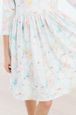 Bunny Dreams 3/4 Sleeve Pocket Twirl Dress For Girls Mila & Rose ® Everetts Place: Online Boutique