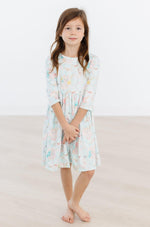 Bunny Dreams 3/4 Sleeve Pocket Twirl Dress For Girls Mila & Rose ® Everetts Place: Online Boutique