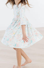 Bunny Dreams 3/4 Sleeve Pocket Twirl Dress For Girls Mila & Rose ® Everetts Place: Online Boutique