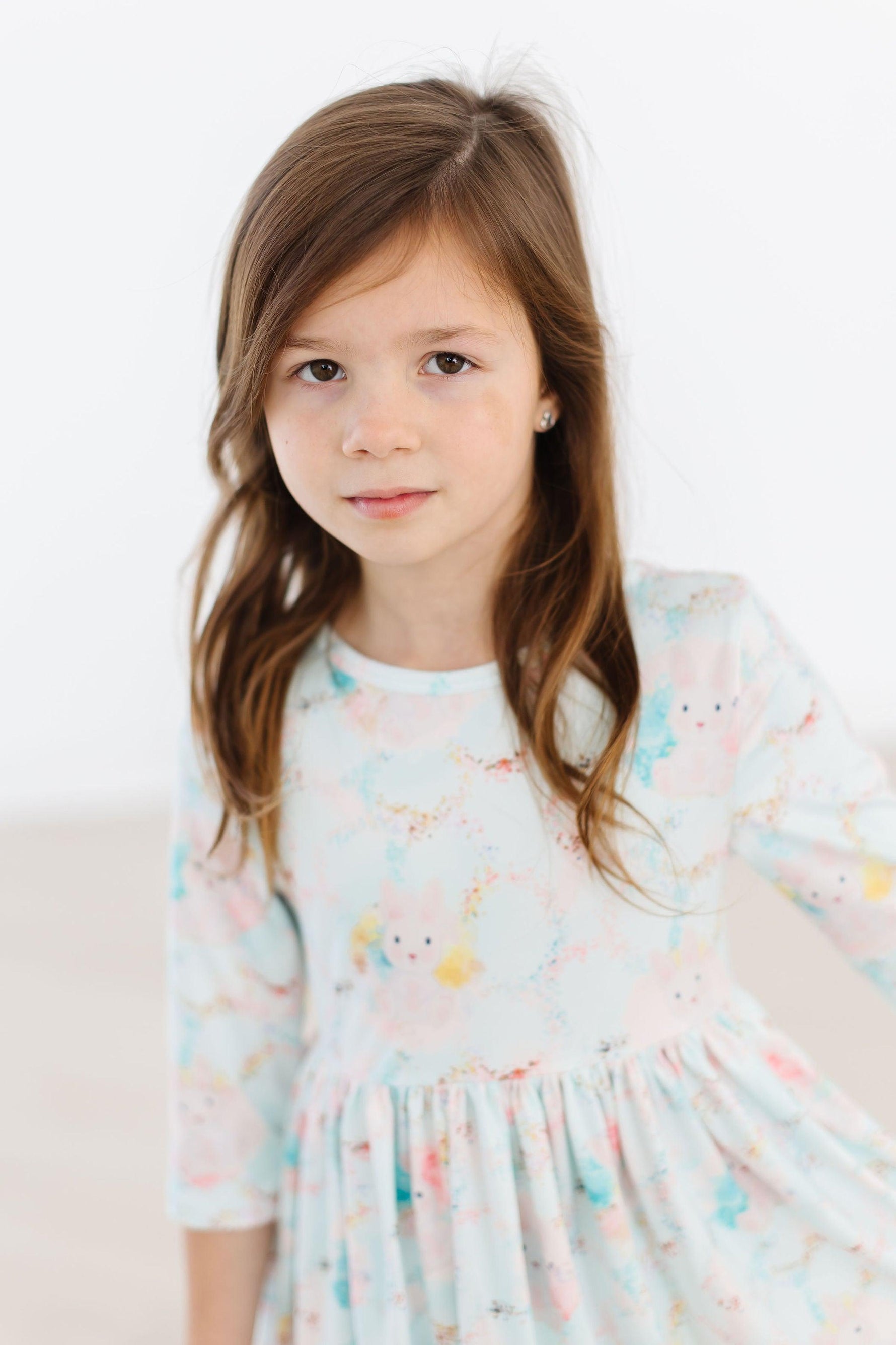 Bunny Dreams 3/4 Sleeve Pocket Twirl Dress For Girls Mila & Rose ® Everetts Place: Online Boutique
