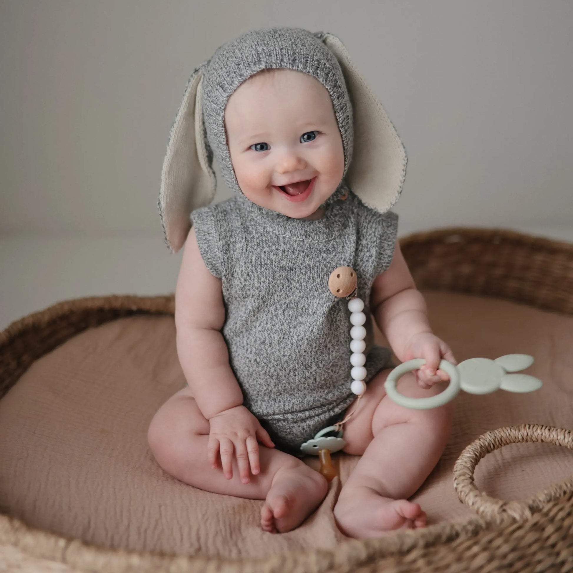 Bunny Teether Made from Non Toxic Food Grade Silicone Mushie Everetts Place: Online Boutique