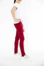 Mila & Rose organic cotton burgundy baby leggings