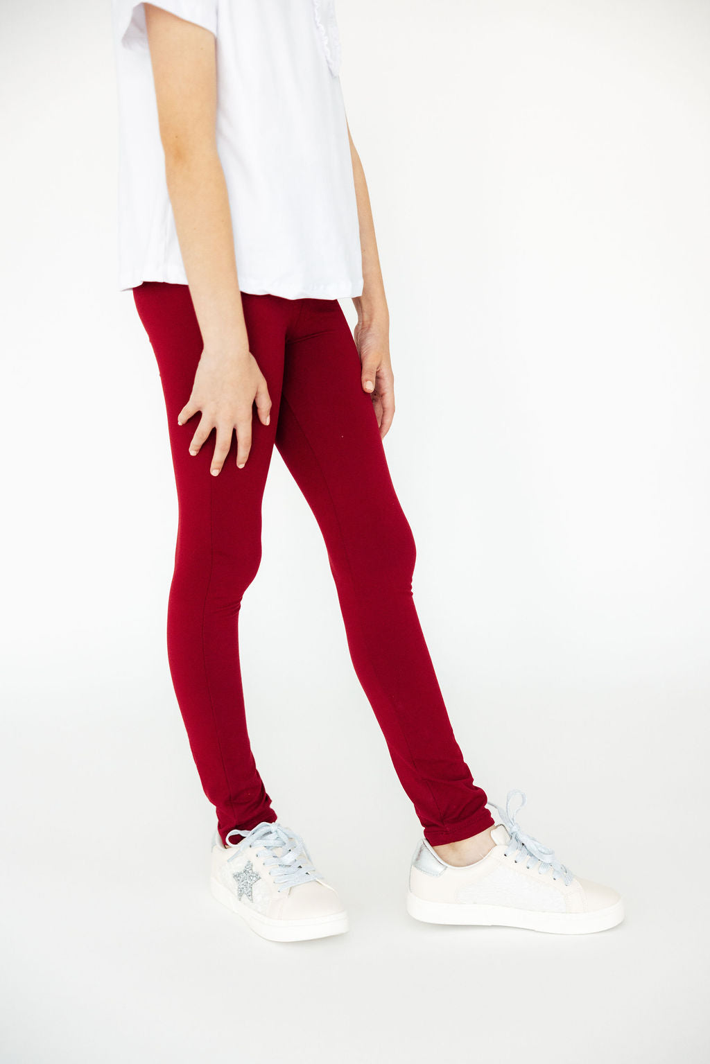 Mila & Rose organic burgundy baby leggings