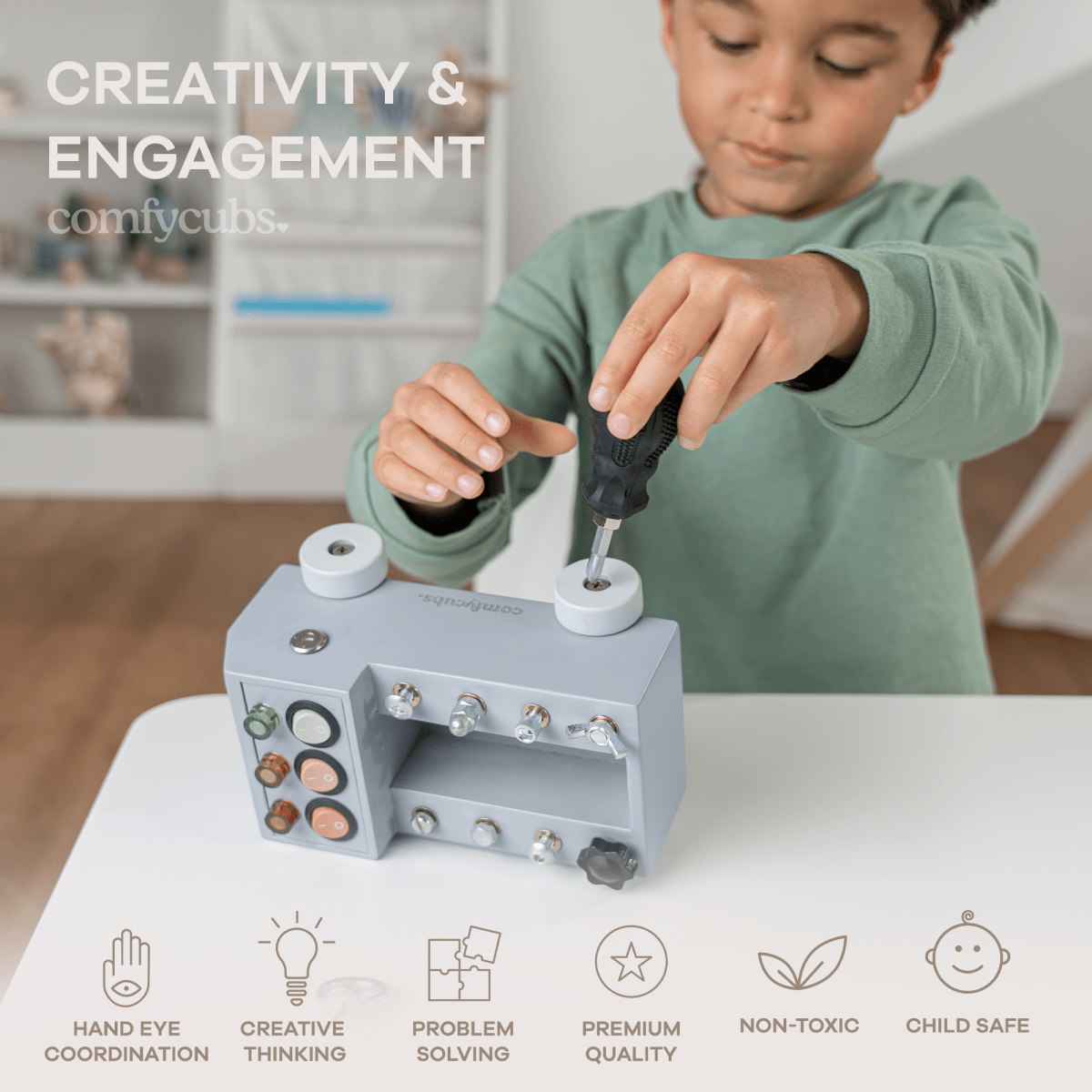 Comfy Cubs Busy Board Toy Truck Set For Ages 3 And Up Pacific Blue - Everetts Place Boutique - 