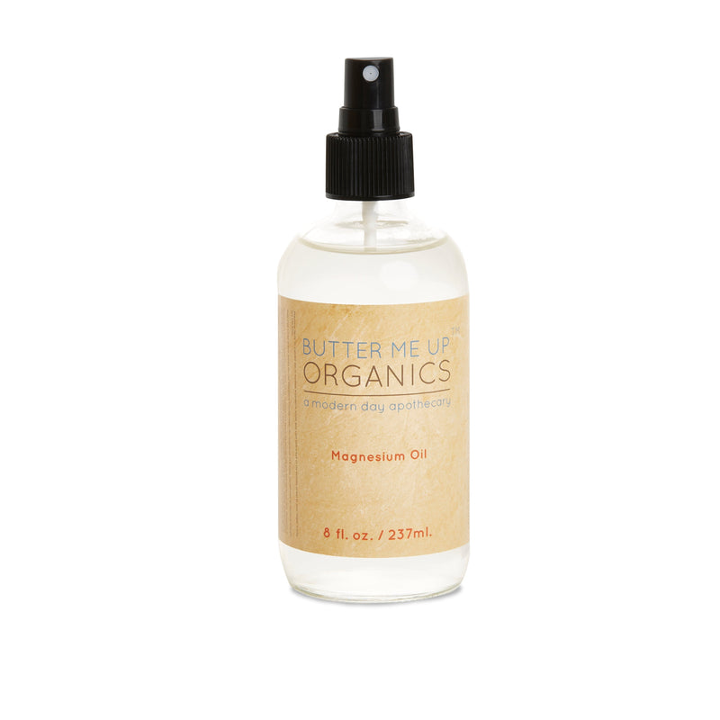 Magnesium Oil Spray in glass bottle, 8oz, organic and cruelty-free.