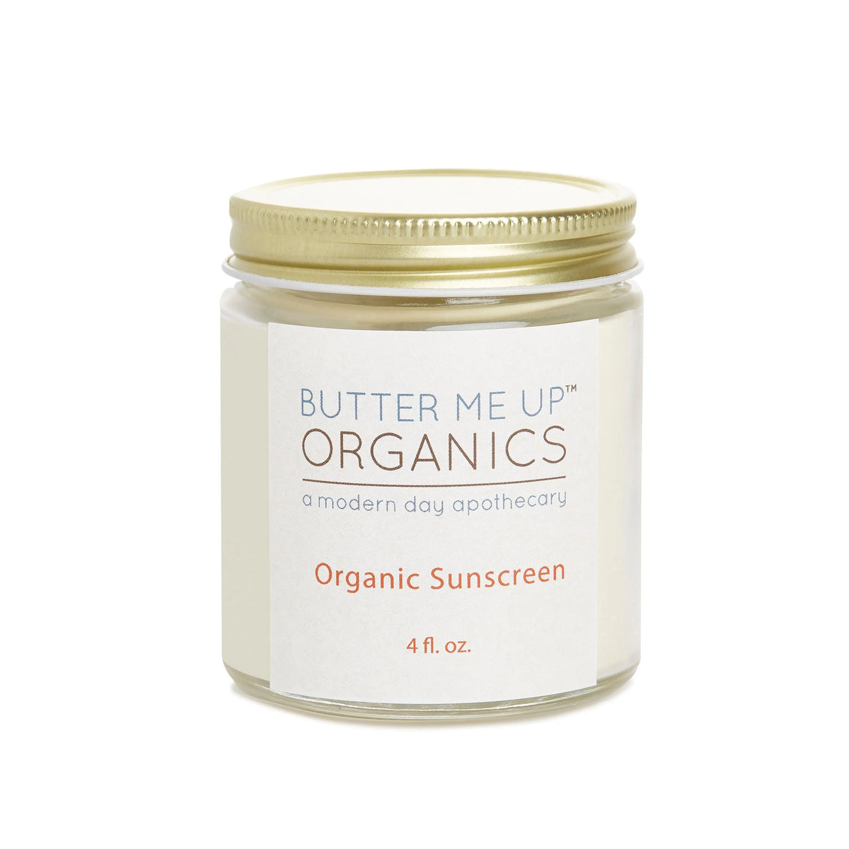 Butter Me Up Organics Natural Sunscreen SPF 45 Non Nano Zinc Oxide Butter Me Up Organics 