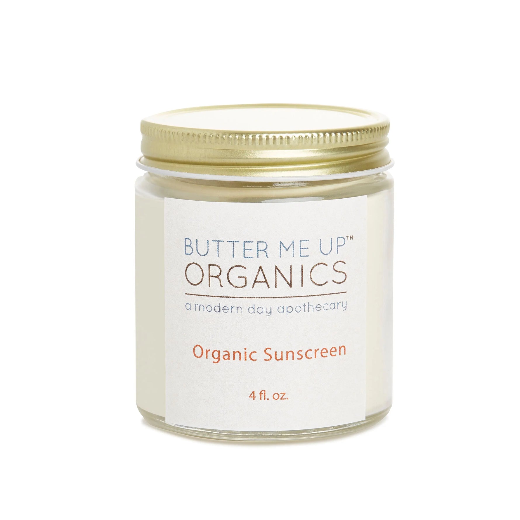 Butter Me Up Organics Natural Sunscreen SPF 45 Non Nano Zinc Oxide Butter Me Up Organics 