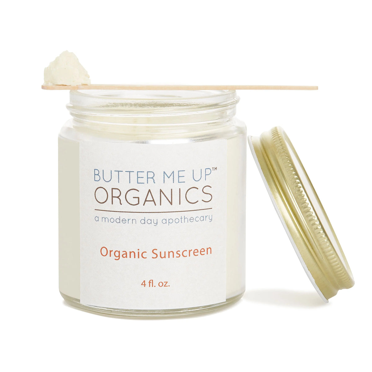 Butter Me Up Organics Natural Sunscreen SPF 45 Non Nano Zinc Oxide Butter Me Up Organics 