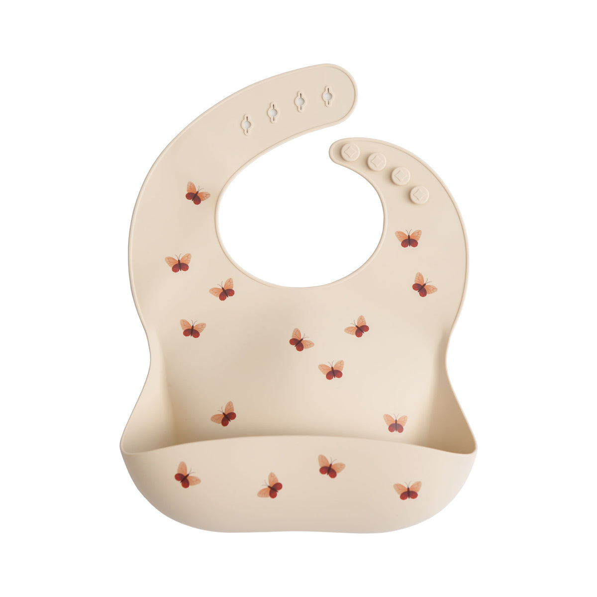 Silicone Baby Bib, Polka Dot Print by Mushie