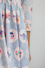 Mila & Rose ® Butterfly Effect Three Quarter Sleeve Pocket Twirl Dress - Everetts Place Boutique - 