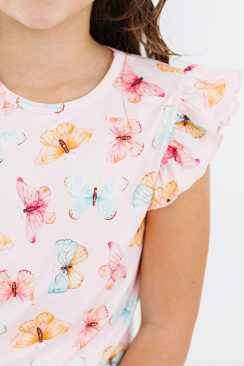 Mila & Rose ® Butterfly Kisses Spring Summer Ruffle Tee Mila and Rose - Everetts Place Boutique - 