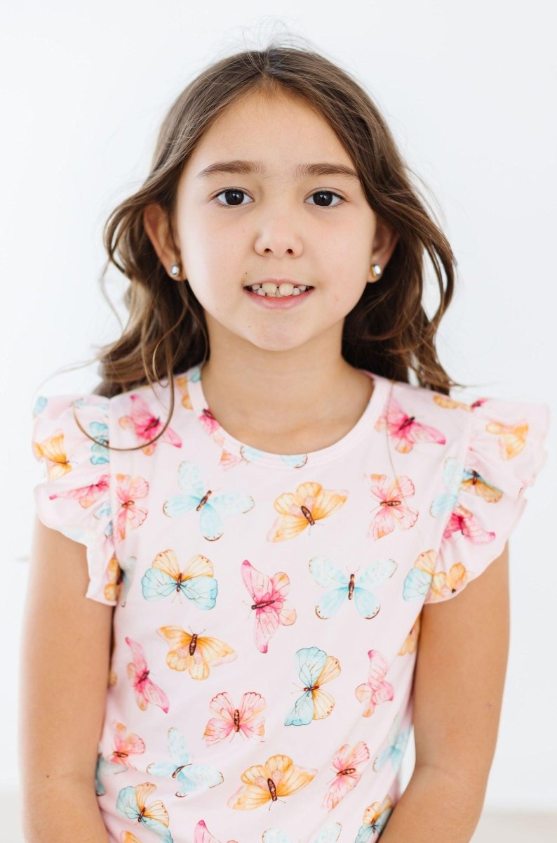Mila & Rose ® Butterfly Kisses Spring Summer Ruffle Tee Mila and Rose - Everetts Place Boutique - 