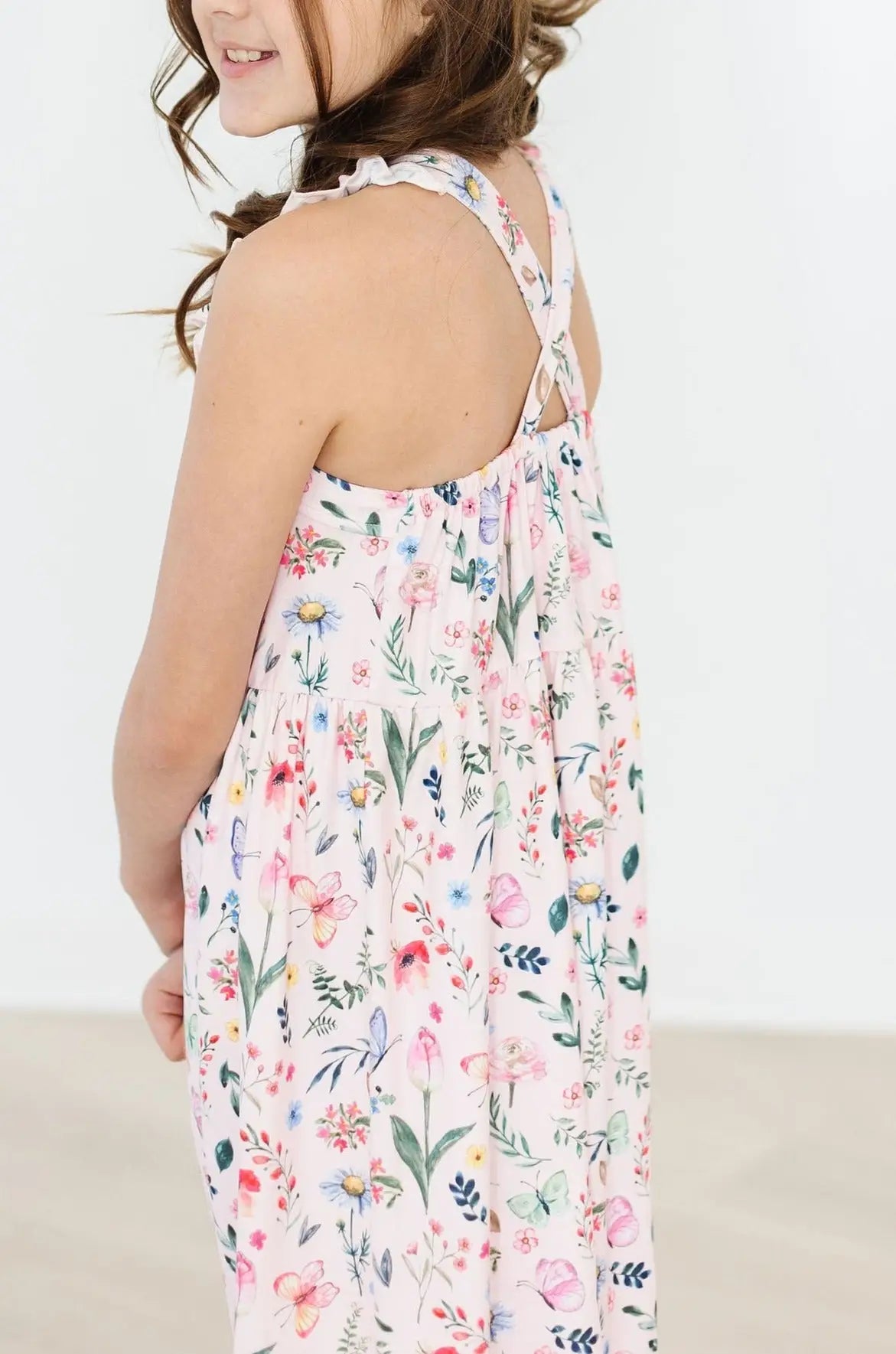 Butterfly Meadows Ruffle Cross Back Dress Mila & Rose ® 