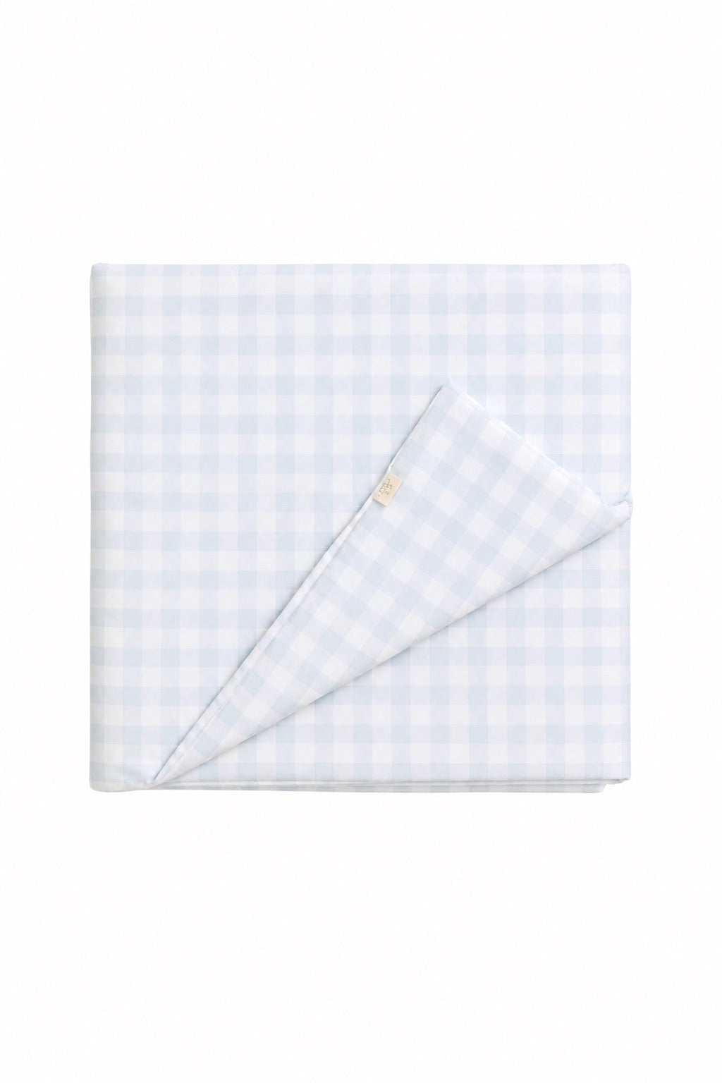 Light blue checkered quilted crib blanket for toddlers