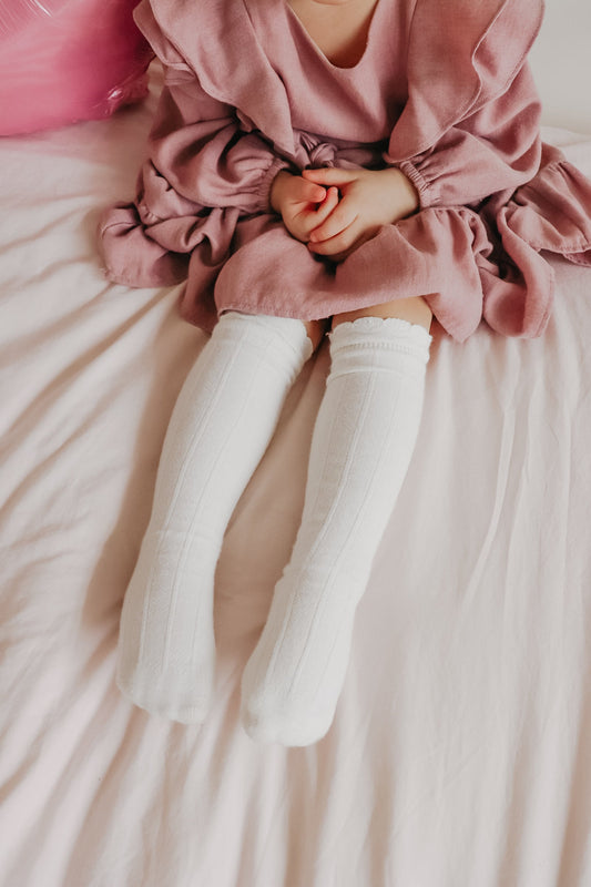 Ruffle Cotton Knee High Socks Five Pack Little Mae Co Little Mae & Co Everetts Place: Online Boutique