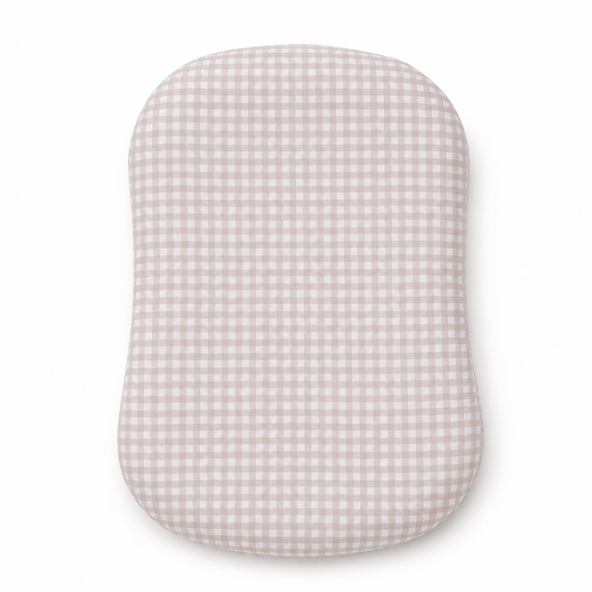 Beige Gingham Cotton Ruffle Baby Lounger Cover by Little Mae & Co