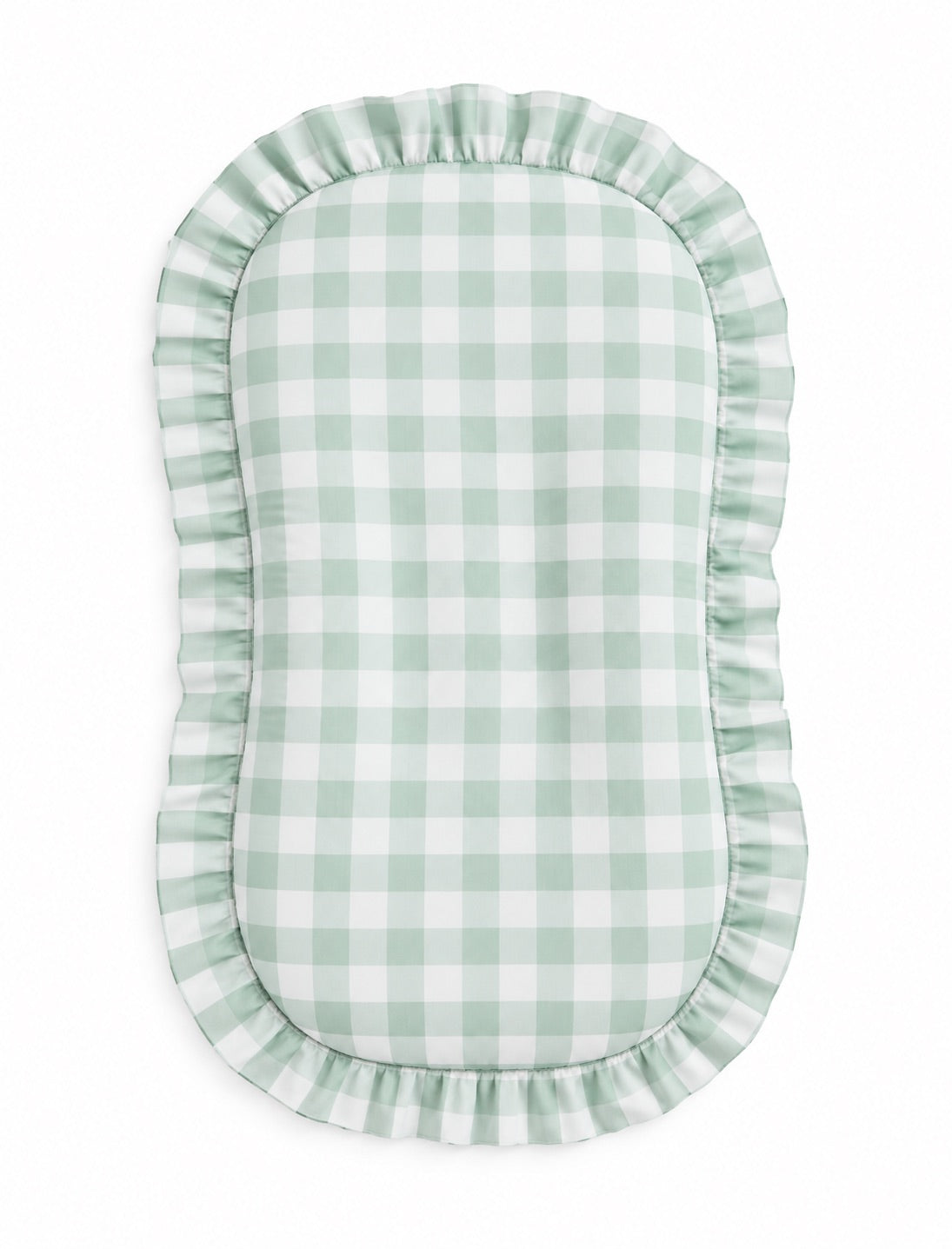 Light Green Checkered Baby Lounger Cover by Little Mae & Co