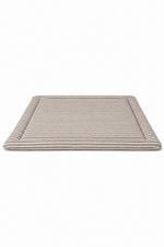 Grey Ivory Stripe Padded Baby Play Mat by Little Mae & Co