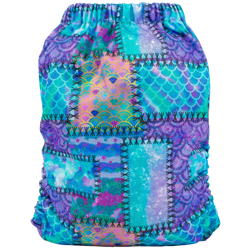 Slim Fit Pocket Cloth Diaper with vibrant abstract print, eco-friendly design.