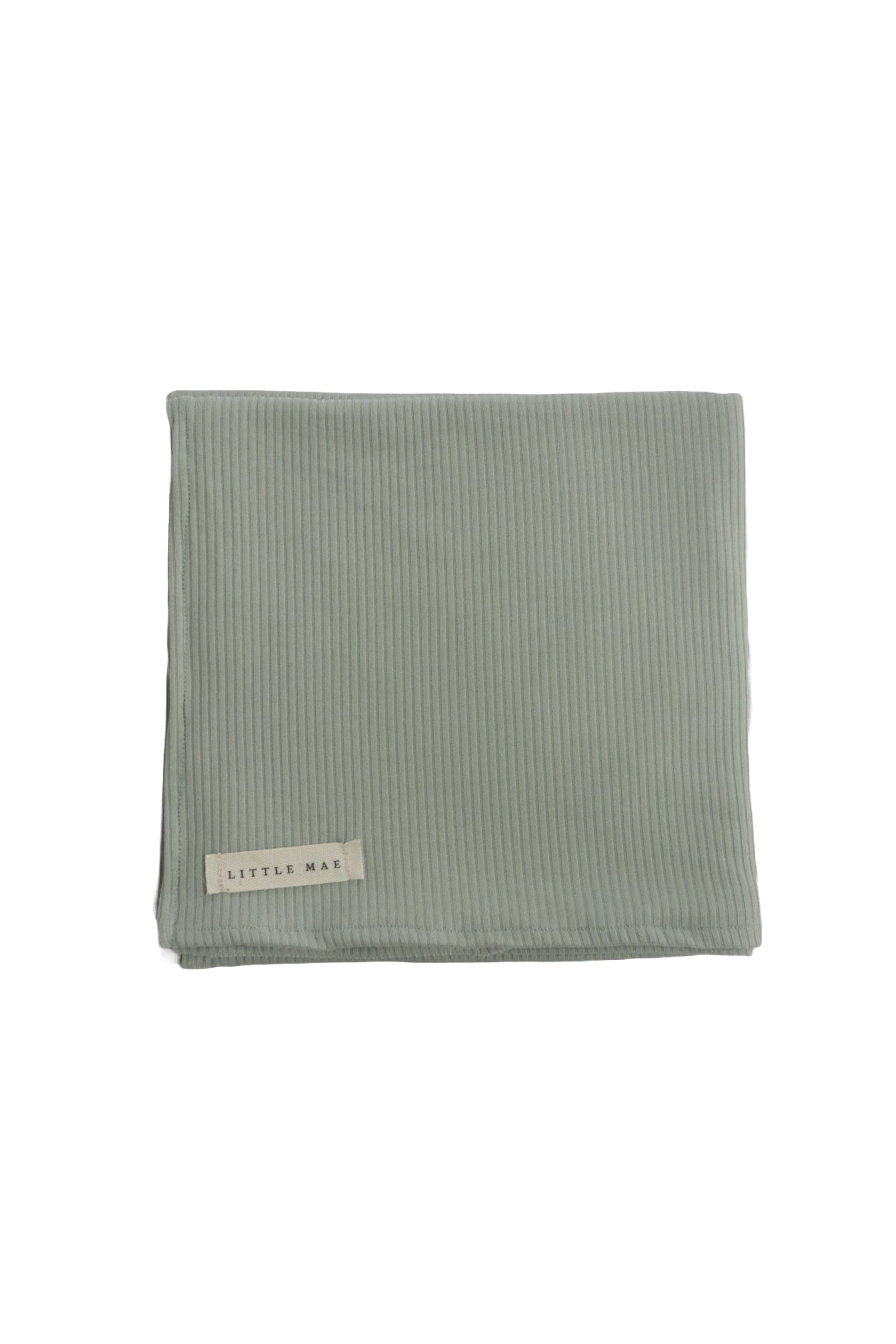 Seafoam Ribbed Stretch Swaddle Newborn by Little Mae and Co Little Mae & Co Everetts Place: Online Boutique