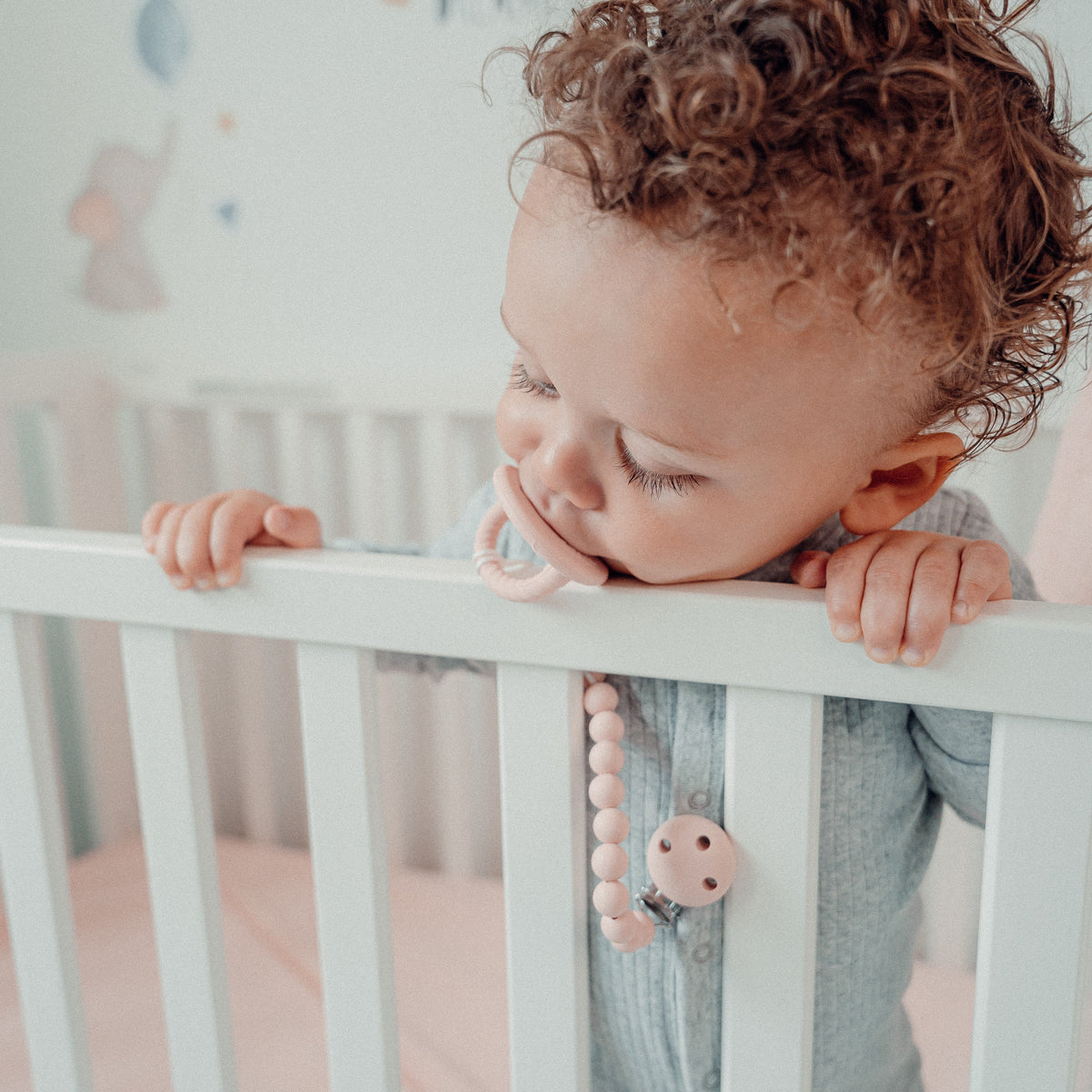 Pacifier Clips in Pink Blush, 2 Pack by Comfy Cubs at Everetts Place