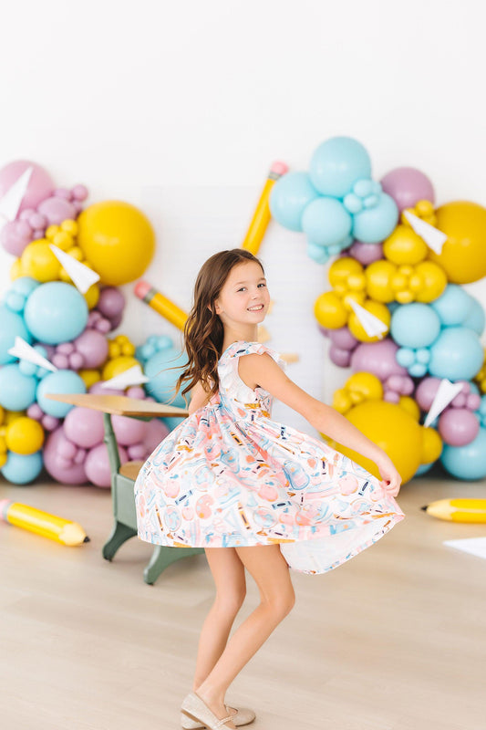 Mila & Rose ® Class Act Flutter Sleeve Twirl Dress For Toddler Girls - Apparel & Accessories > Clothing > Dresses Twirl Dress Flutter