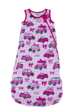 My First Pink Car Bamboo Sleep Sack | Baby Sleep Bag by Rayn’s Tiny Stitches