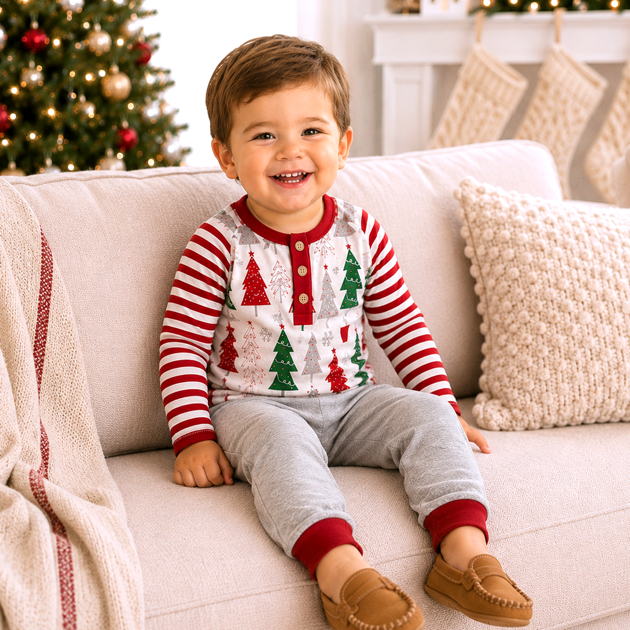 Christmas Baby & Toddler Two-Piece Set - Holiday Print