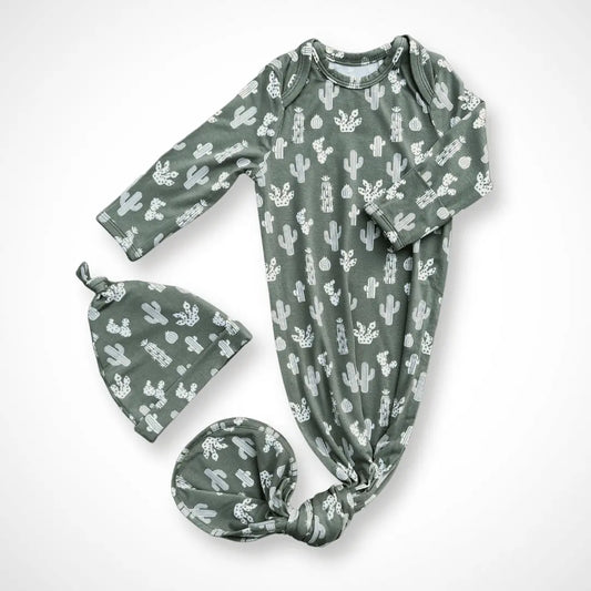 Cactus Newborn Bamboo Gown Soft Comfortable Gender Neutral Gift Set Kolorful Everetts Place: Online Boutique 39.00
