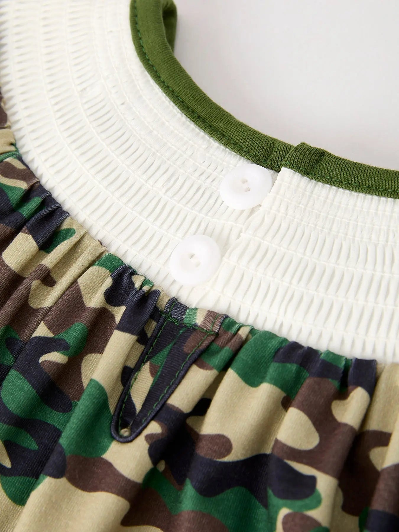 Rylee Faith Designs Camouflage Duck Smocking Embroidery Girls Dress - 