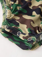 Rylee Faith Designs Camouflage Duck Smocking Embroidery Girls Romper - 