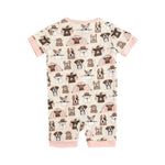 Dreamlet Camp Paws Romper Pink Camping Canine Print For Babies - Apparel & Accessories > Clothing > Baby & Toddler Clothing > Baby & Toddler Sleepwear Romper