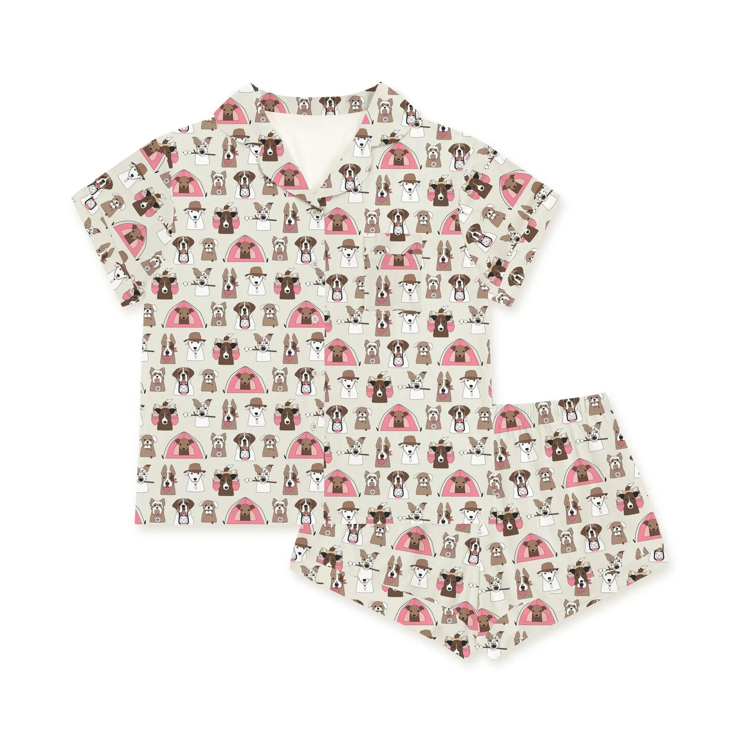 Dreamlet Camp Paws Womens Short Sleeve Pajama Dreamlet Bamboo - Apparel & Accessories > Clothing > Sleepwear & Loungewear Women's PJs