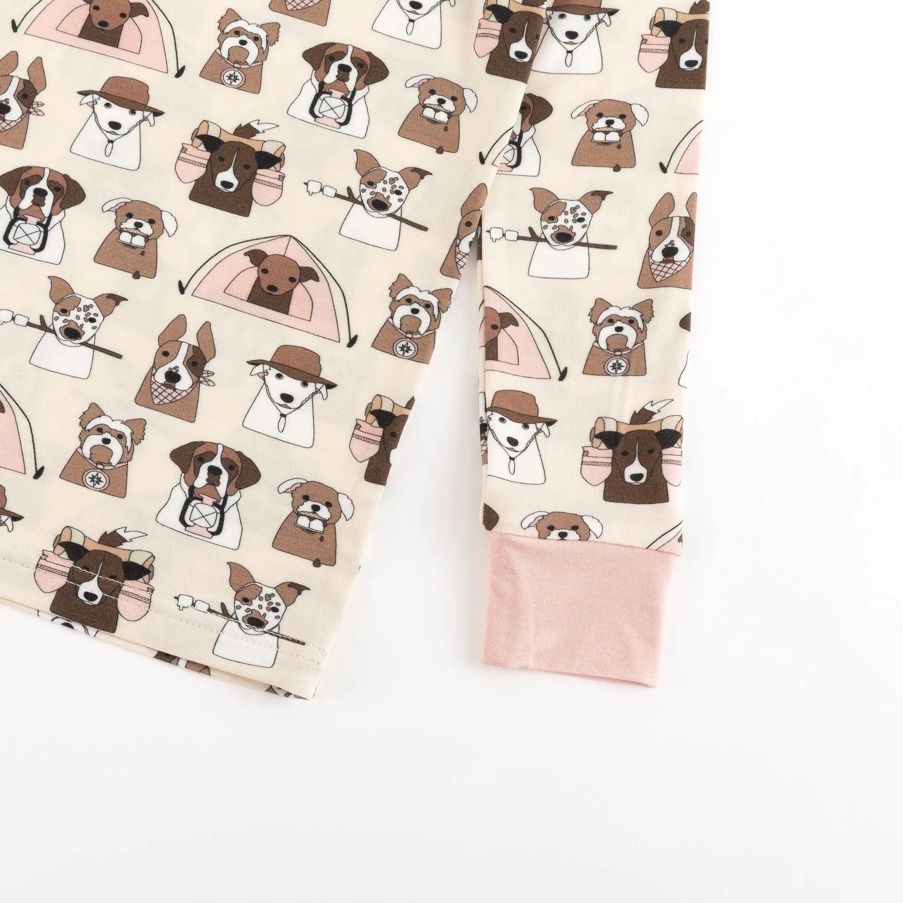 Dreamlet Camp Paws Long Sleeve Pajama Set Pink For Dogs Dreamlet - Apparel & Accessories > Clothing > Baby & Toddler Clothing > Baby & Toddler Sleepwear Two Piece PJs