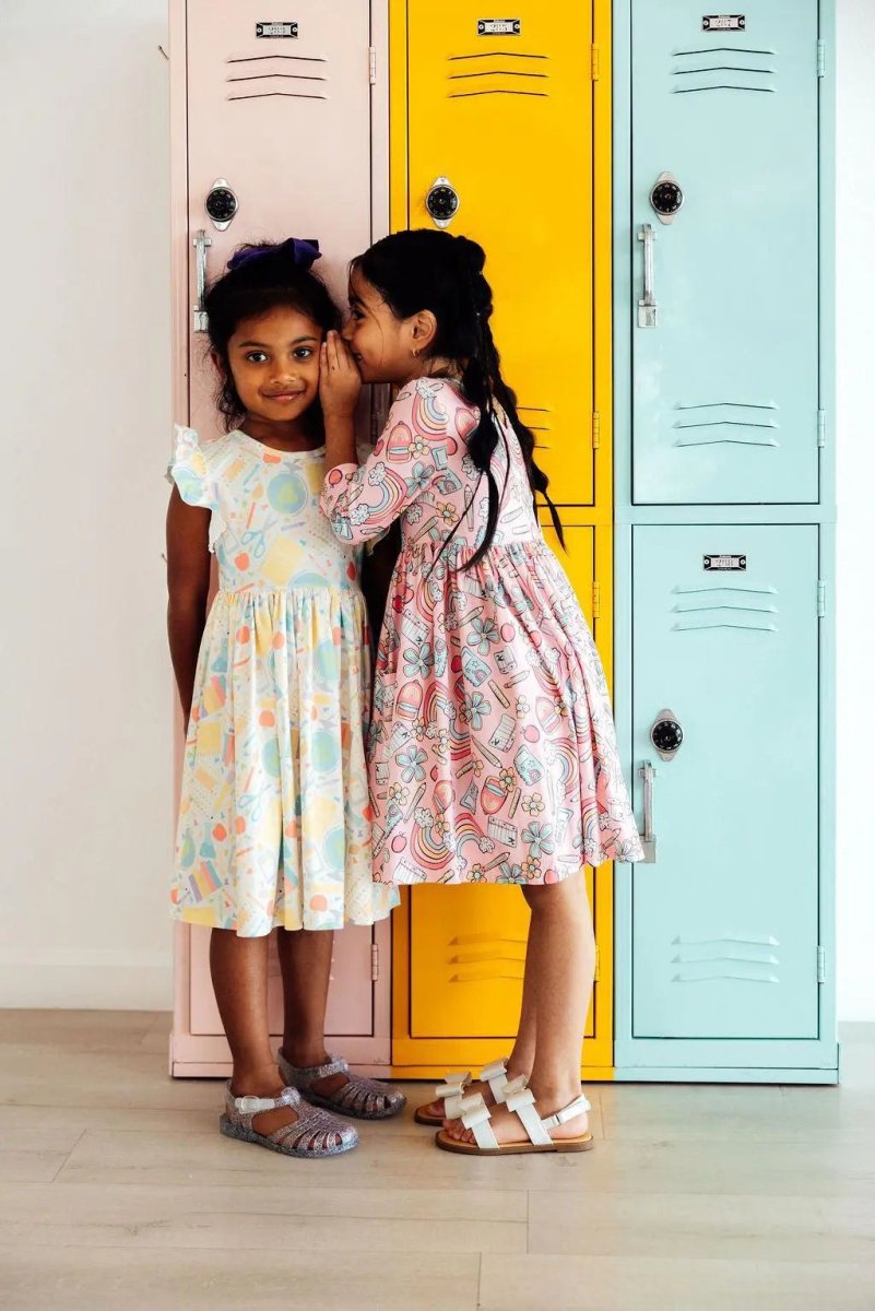 Mila & Rose ® Campus Cutie Flutter Sleeve Twirl Dress Mila Rose Toddler - Everetts Place Boutique - 