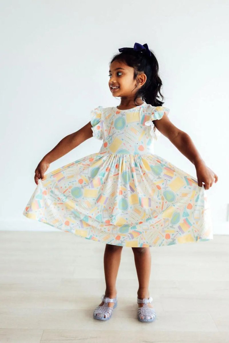 Mila & Rose ® Campus Cutie Flutter Sleeve Twirl Dress Mila Rose Toddler - Everetts Place Boutique - 