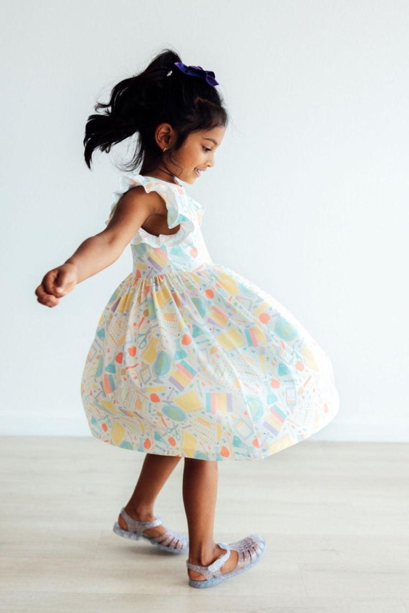 Mila & Rose ® Campus Cutie Flutter Sleeve Twirl Dress Mila Rose Toddler - Everetts Place Boutique - 