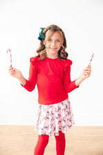 Mila & Rose ® Candy Cane Cutie Twirl Skegging Girls Skirted Leggings - Everetts Place Boutique - 