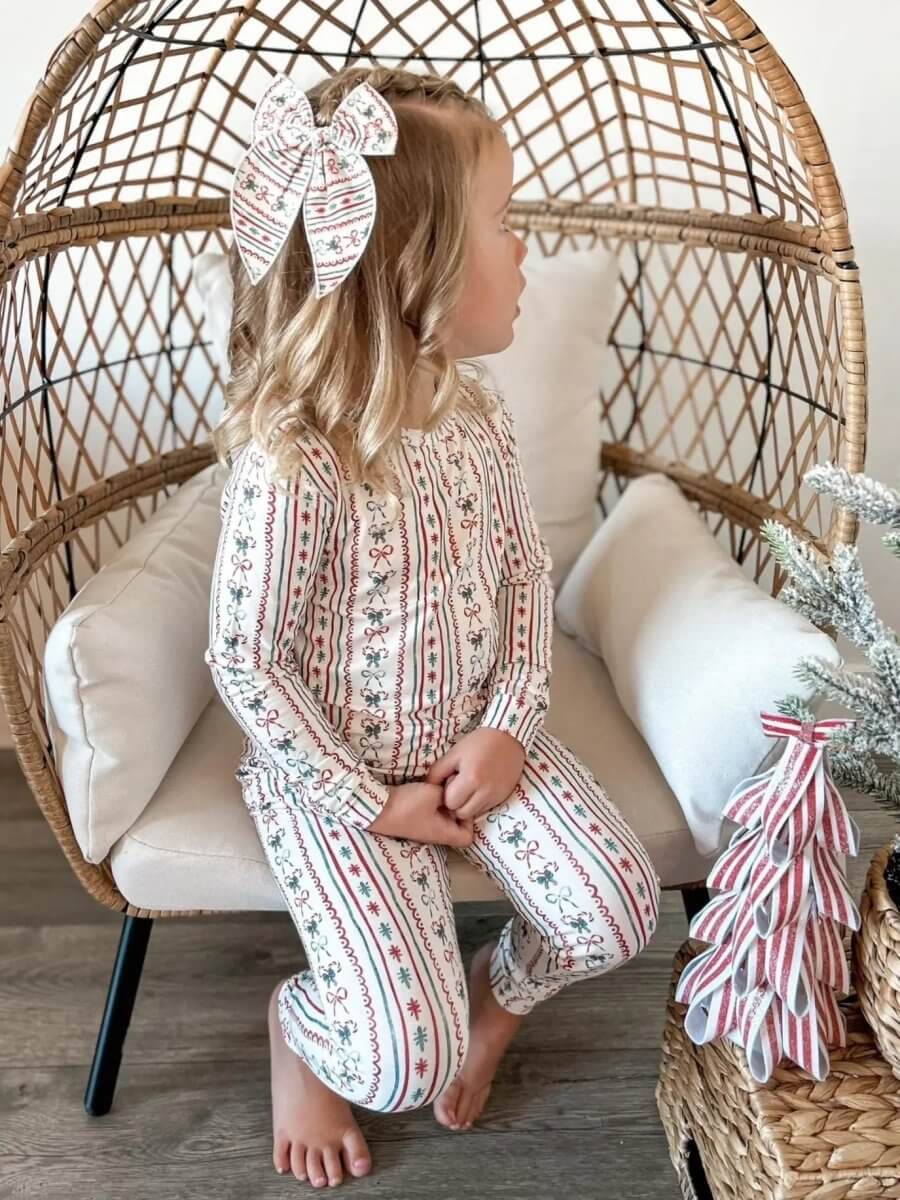 Little Joy Co. Candy Cane Lane 2pc Bamboo Pajamas - Everetts Place Boutique -