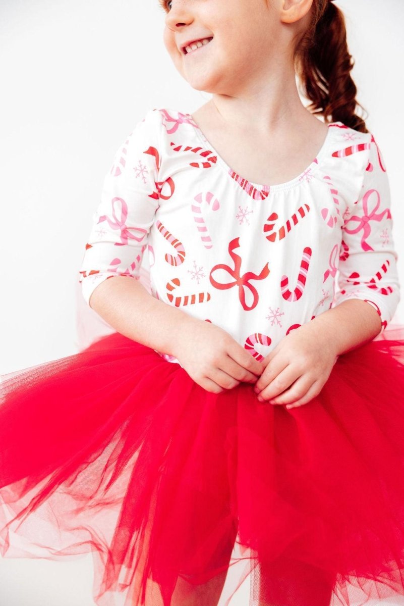 Mila & Rose ® Candy Cane Lane 3 4 Tutu Leotard For Girls Fluffy Layers - Everetts Place Boutique - 