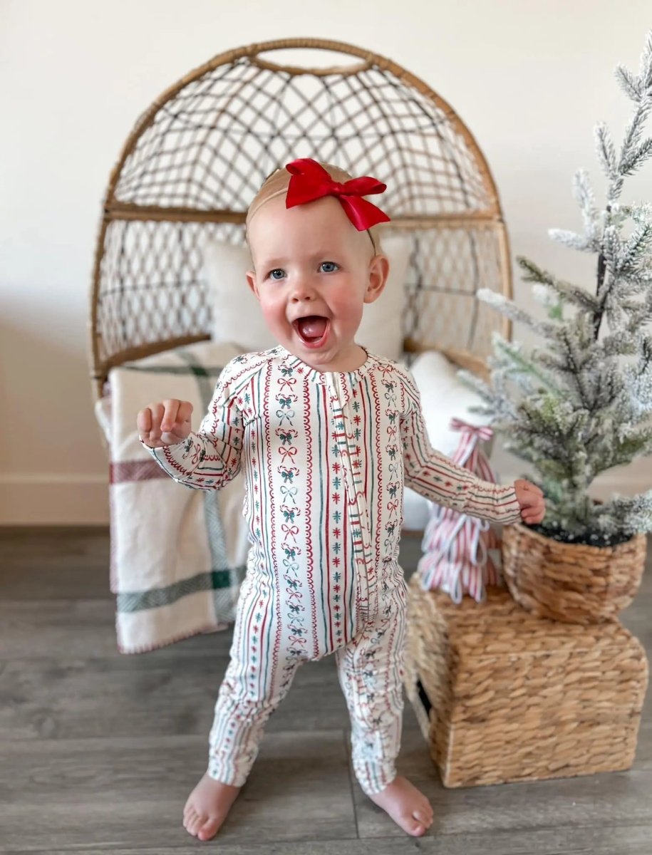 Little Joy Co. Candy Cane Lane Bamboo Zippy Pajamas - Everetts Place Boutique - 