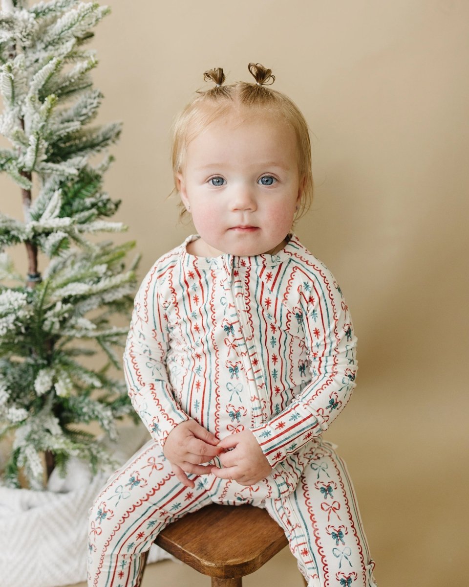 Little Joy Co. Candy Cane Lane Bamboo Zippy Pajamas - Everetts Place Boutique - 