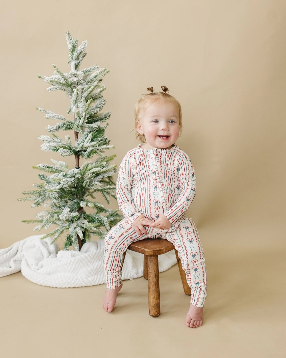 Little Joy Co. Candy Cane Lane Bamboo Zippy Pajamas - Everetts Place Boutique - 