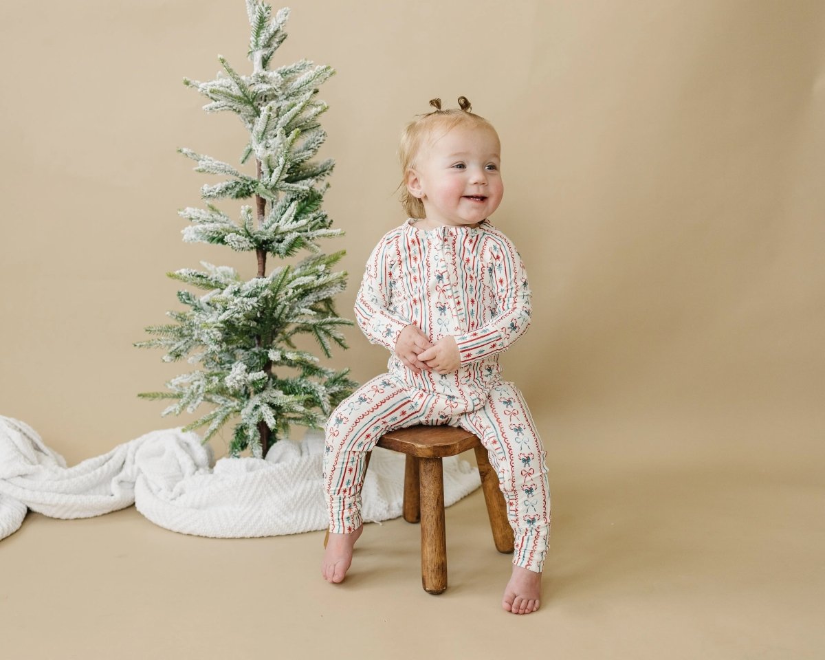 Little Joy Co. Candy Cane Lane Bamboo Zippy Pajamas - Everetts Place Boutique - 
