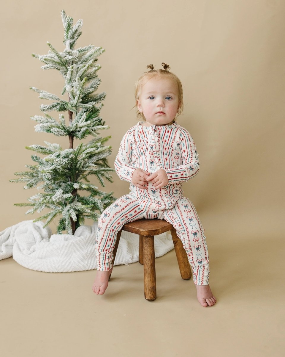 Little Joy Co. Candy Cane Lane Bamboo Zippy Pajamas - Everetts Place Boutique - 
