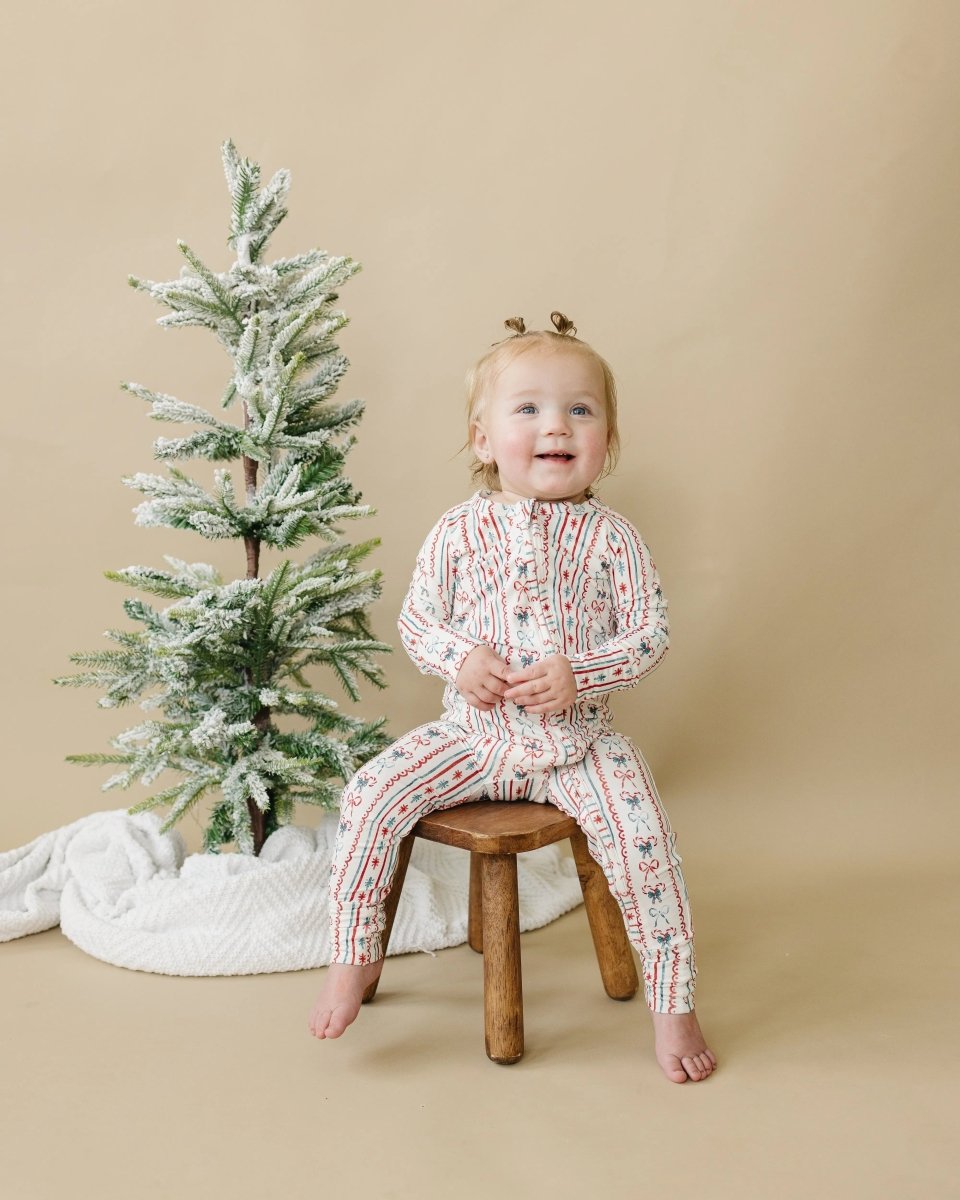 Little Joy Co. Candy Cane Lane Bamboo Zippy Pajamas - Everetts Place Boutique - 